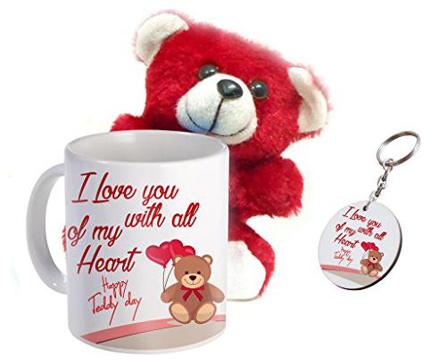 

Skytrends Valentine Combo Gift For Husband Printed Coffee Mug Soft Teddy With Keychain Best Gift For Kiss Day Propose day Promise Day Hug Day Rose Day Gifts