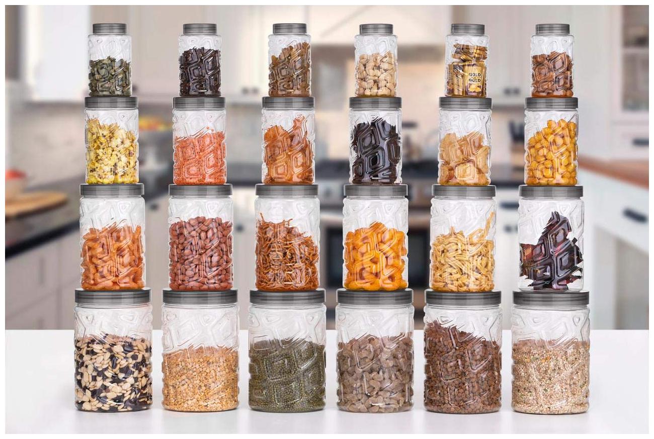 

SlySign 1200 ml Grey Plastic Container Set - Set of 24