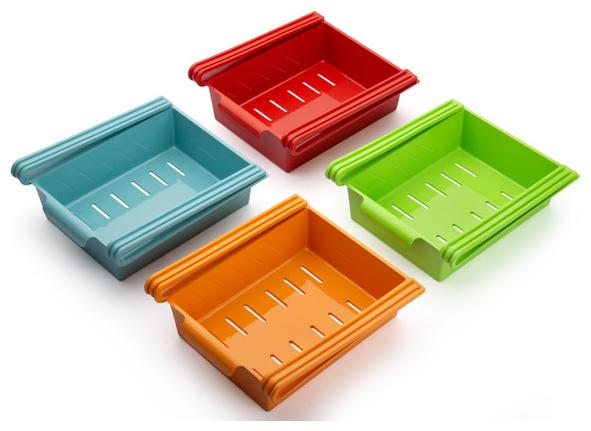 

SM Classic Fridge Storage Rack Plastic Fridge Space Saver Kitchen organizer Assorted Color-Set of 4