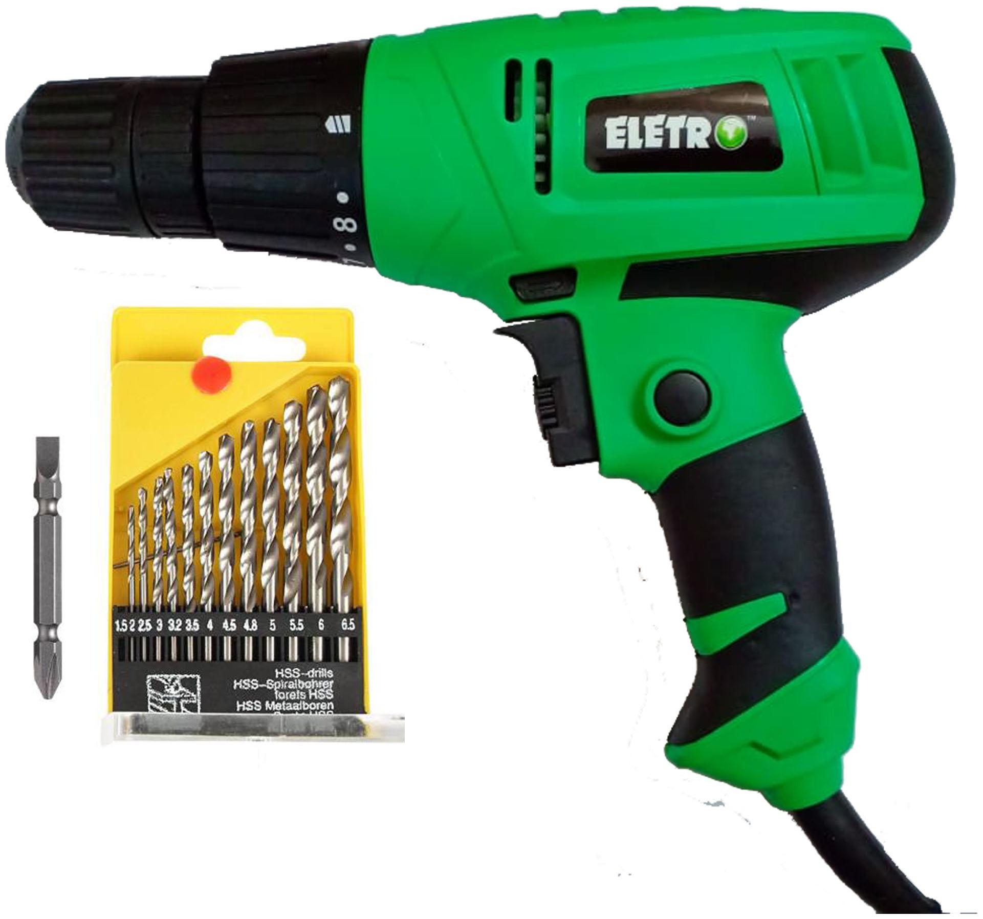 

Smb Tools Electric Screw Drive Drill Machine Eletro Heavy Duty For Drilling Wall 10Mm 300W 750 Rpm With 14 pcs Of Drill Bit Set