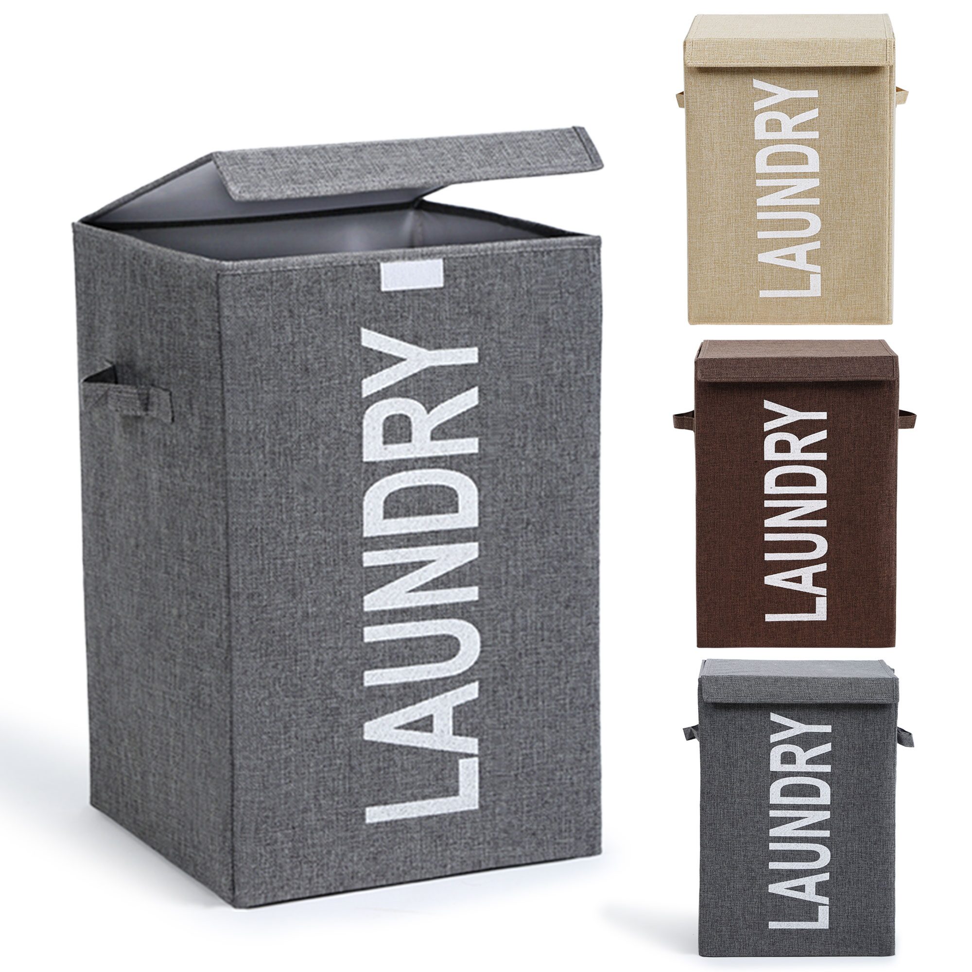 

SMILE MOM Fiber Grey Laundry Basket ( Set Of 1 )