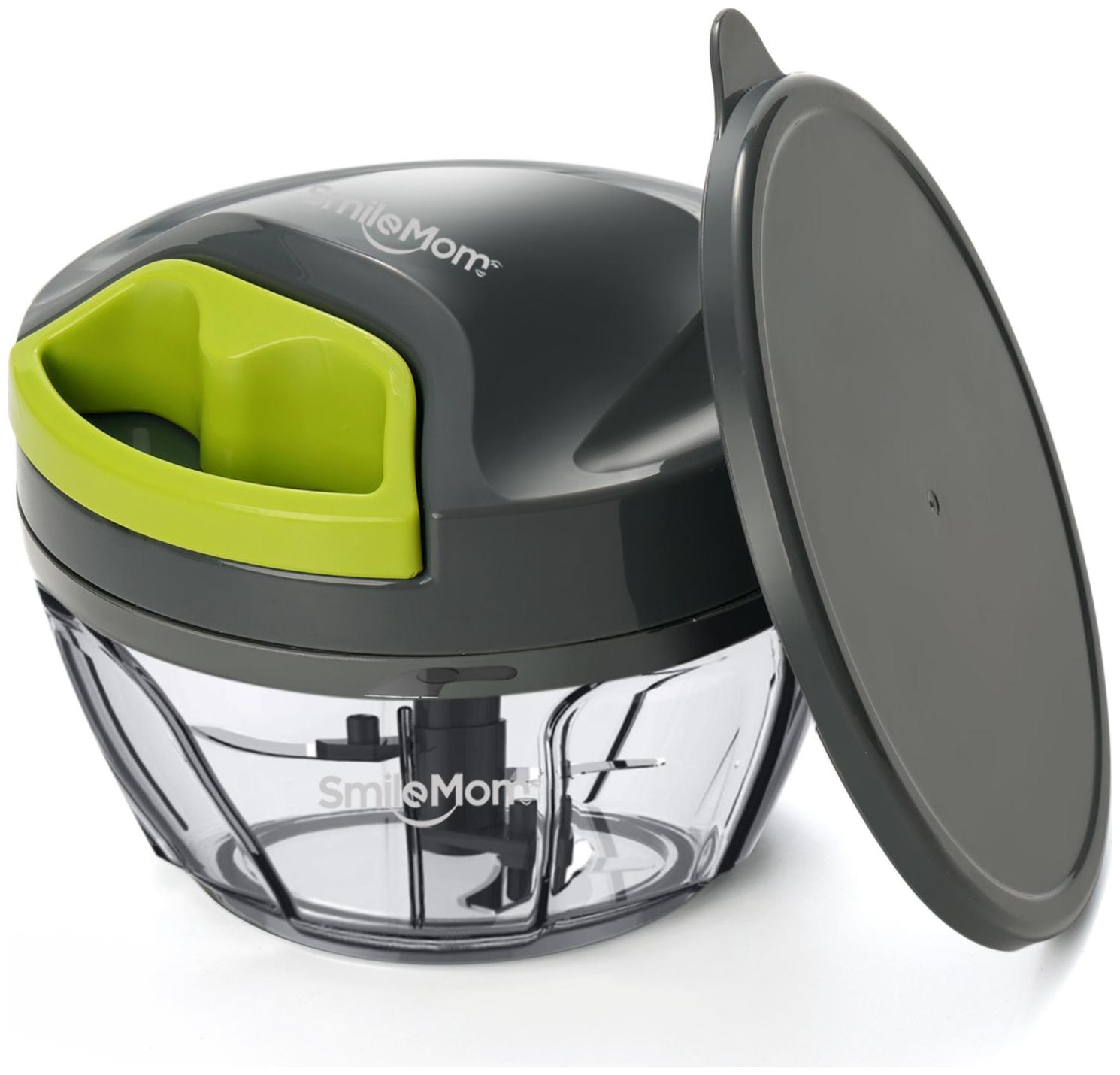 

Smile Mom Swift Vegetable Chopper Cutter Set with Storage Lid for Kitchen 3 Stainless Steel Blade (400 ml) with Microfiber Gloves
