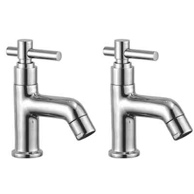 

Snowbell Deck Mount Brass Basin and Sink Taps ( Handle Controlled )
