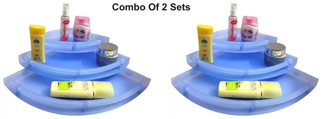 

Snowbell Corner Shelves Blue Unbreakable - Combo Of 2 Sets
