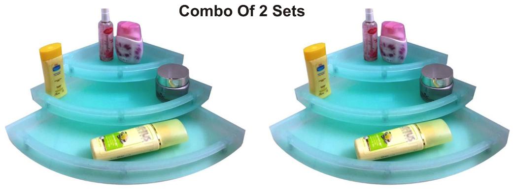 

Snowbell Corner Shelves Green Unbreakable - Combo Of 2 Sets