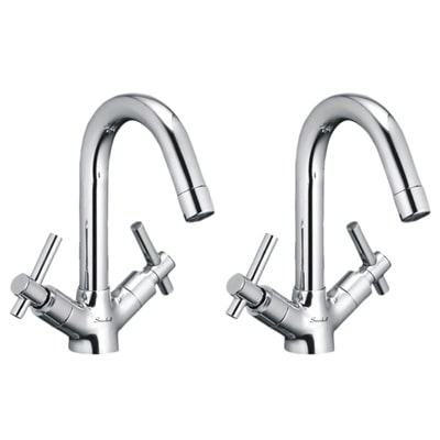 

Snowbell Deck Mount Brass Basin and Sink Mixers ( Handle Controlled )