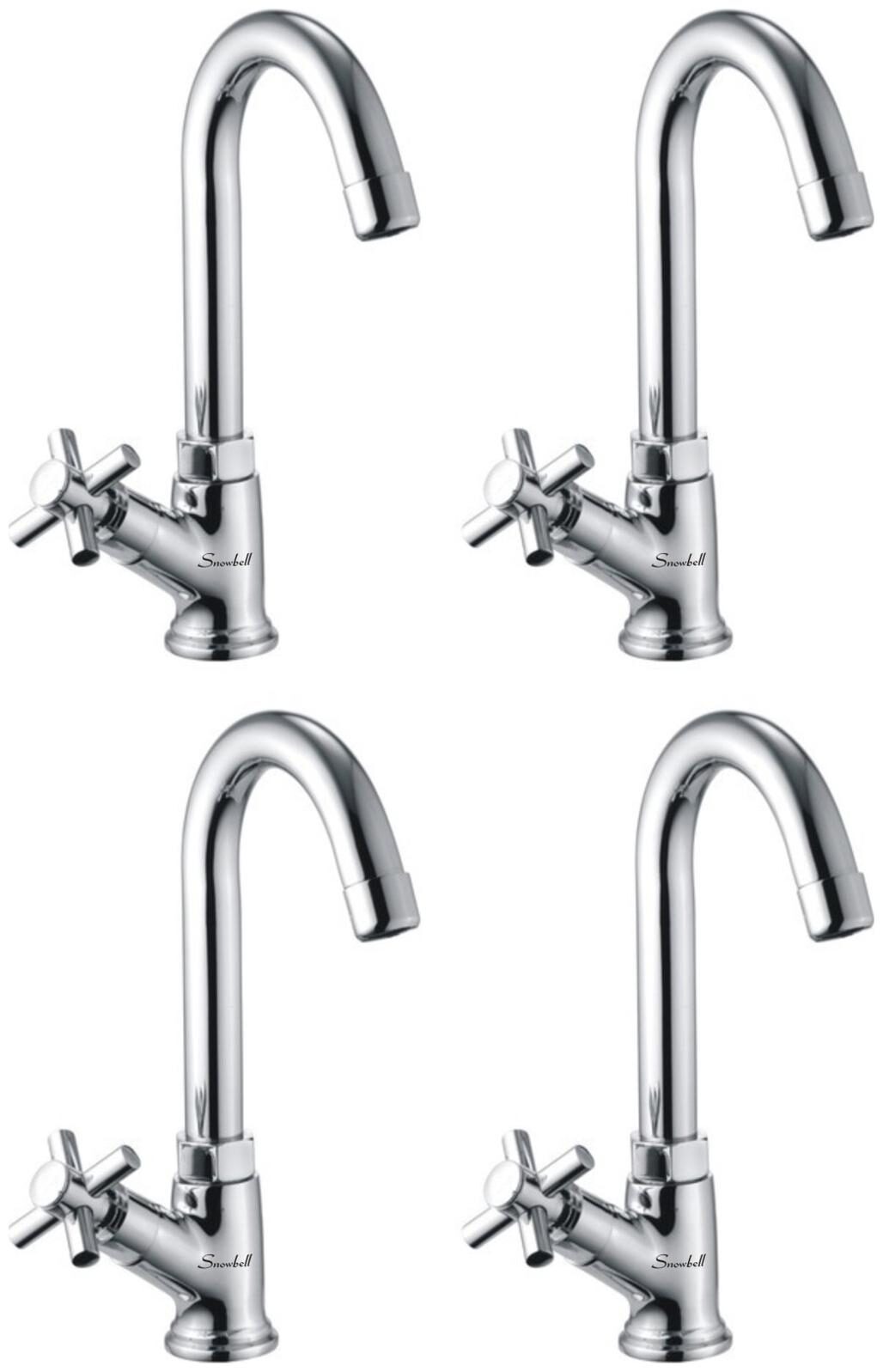 

Snowbell Deck Mount Brass Basin and Sink Taps ( Handle Controlled )