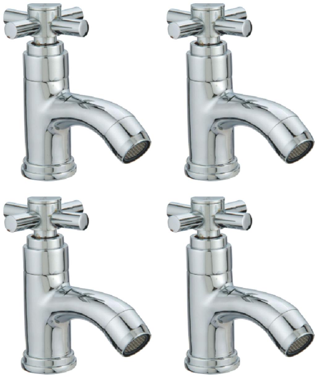 

Snowbell Deck Mount Brass Basin and Sink Taps ( Handle Controlled )