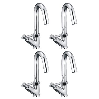 

Snowbell Deck Mount Brass Basin and Sink Taps ( Handle Controlled )
