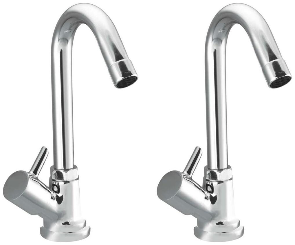 

Snowbell Deck Mount Brass Basin and Sink Taps ( Handle Controlled )
