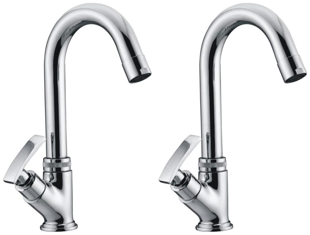 

Snowbell Swan Neck Pillar Cock Soft Brass Chrome Plated - Set of 2