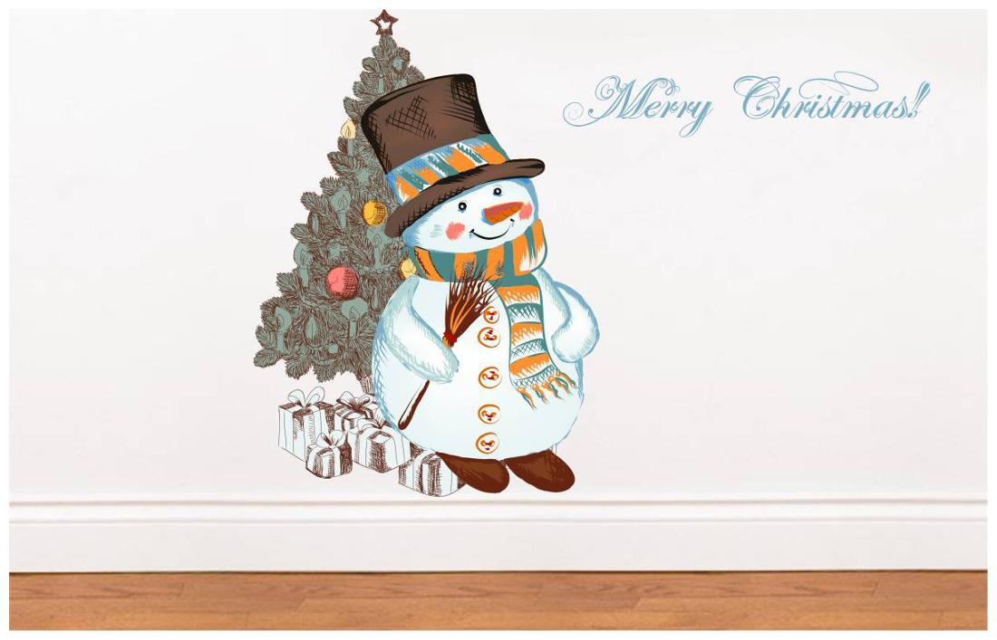 

Rawpockets Wall Stickers Snowman Merry Christmas Decorative