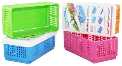 SNR  Flexi Fold Space Saving Multipurpose Box Storage Basketpack of 4