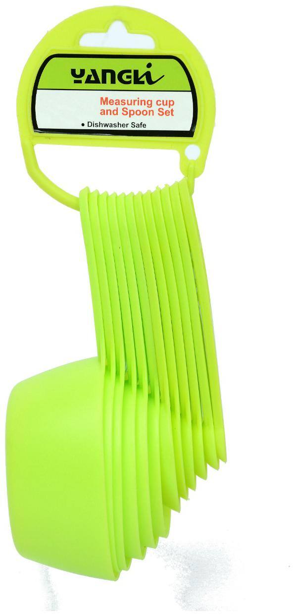 SNR Green 12pcs Cup and Plastic Measuring Spoon Set