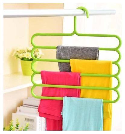 SNR S-Shape 5 Layers Magic Hanger For Wardrobe, Sarees, Pants, Scarfs & Other Clothes pack of 1 multicolor