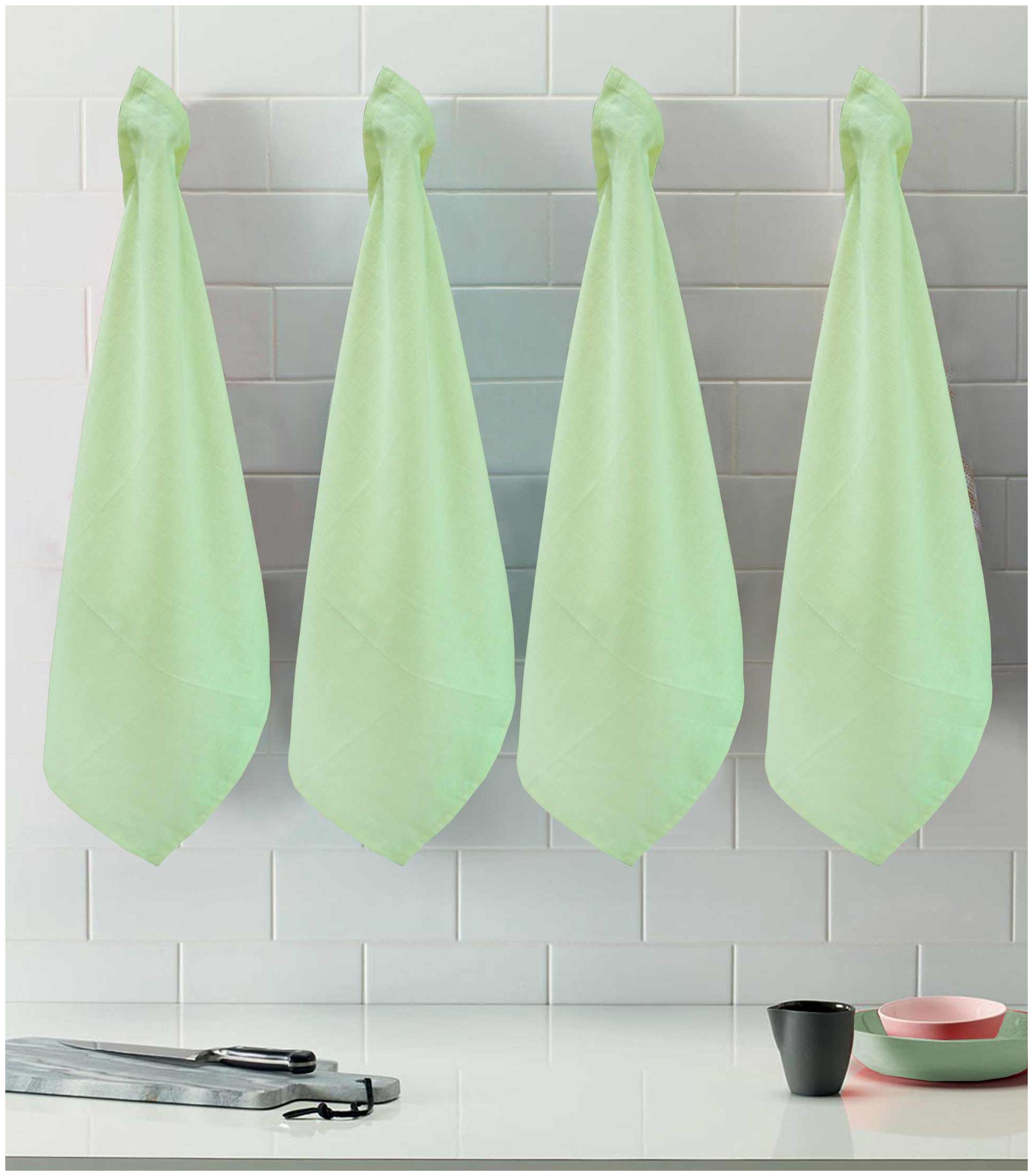 

R Home 250 GSM Cotton Hand towel ( 4 pieces Green )