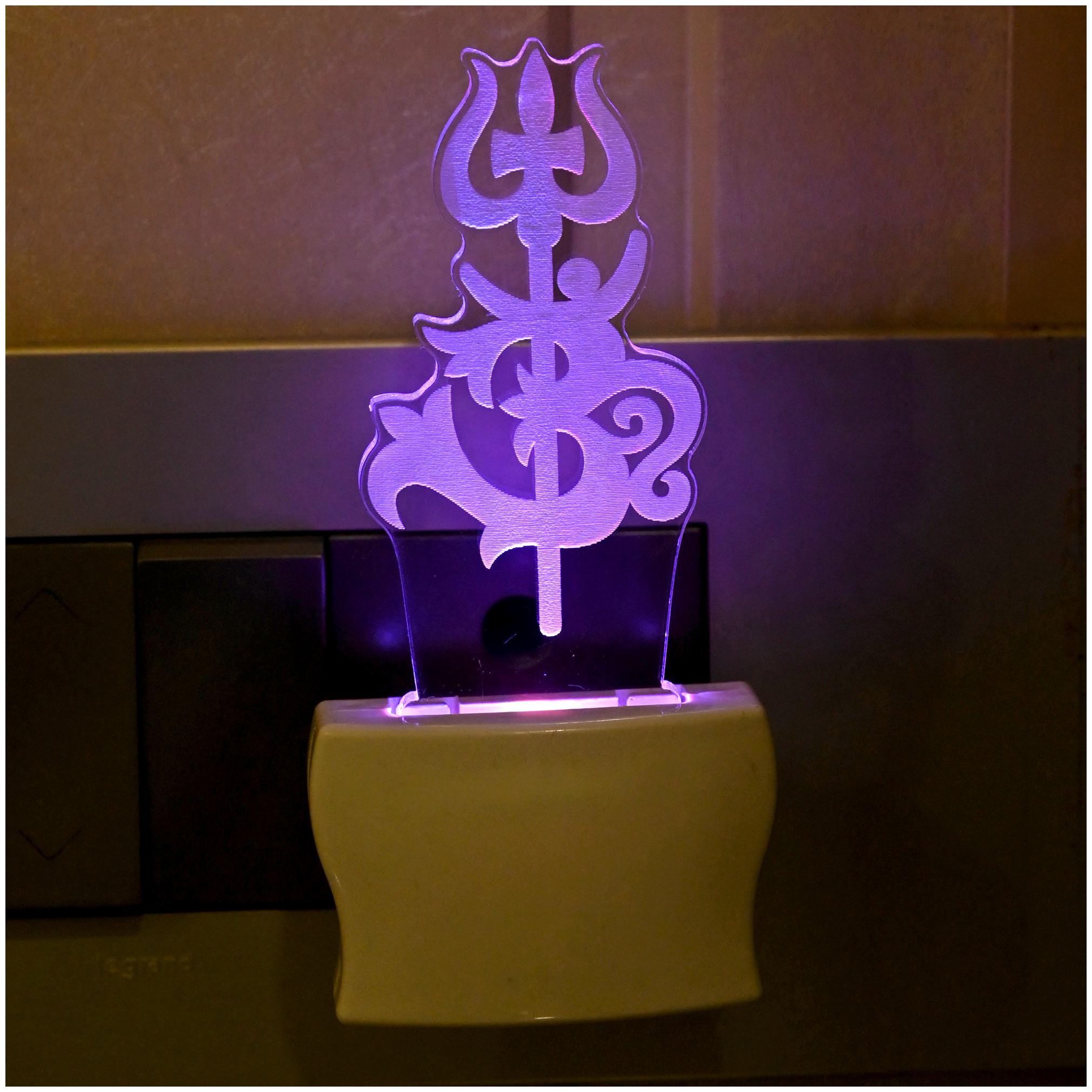 

Somil 3D Illusion Effect Om And Trishul LED Night Lamp