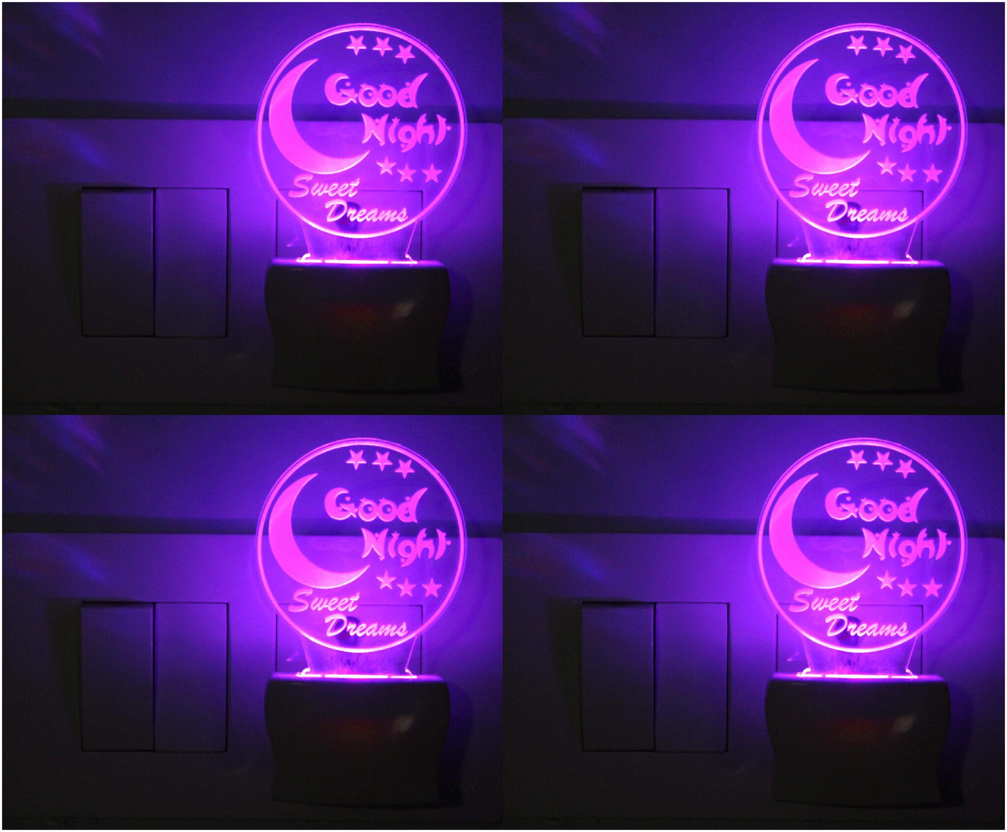 

Somil 3D Illusion Good Night Symbol LED Night Lamp (Set of 4)