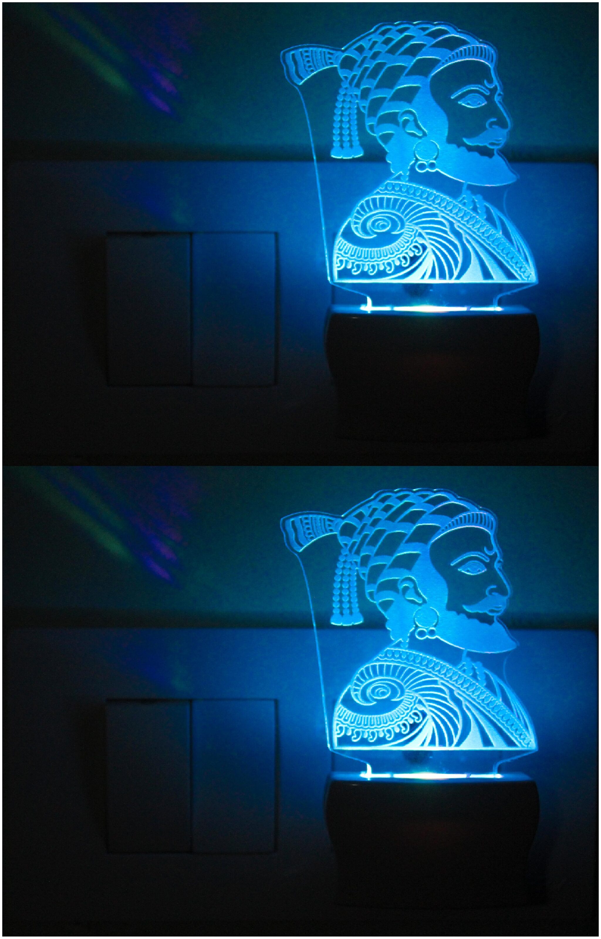 

Somil 3D Illusion Chatrapti ShivaJi LED Night Lamp (Set of 2)