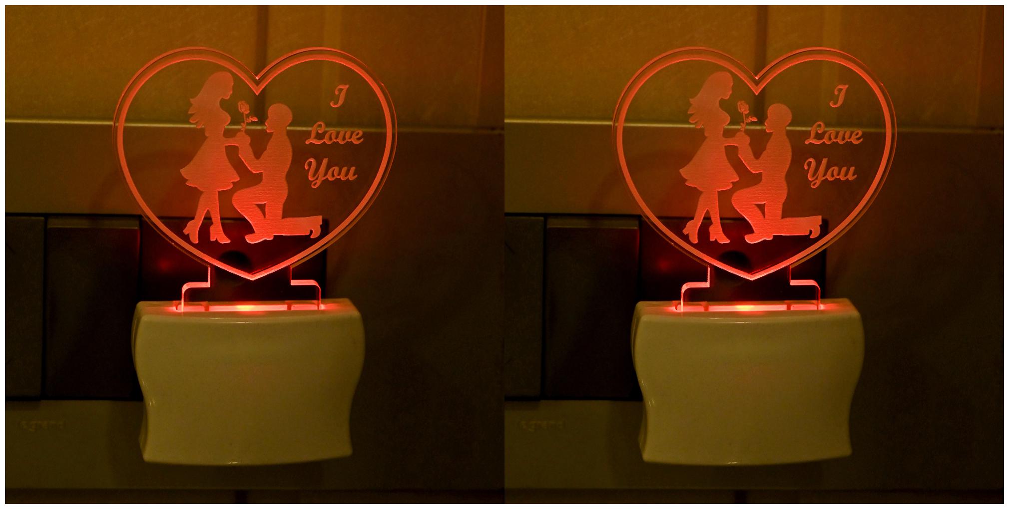 

Somil 3D Illusion Effect I Love You Multi Colour LED Night Lamp Set Of Two