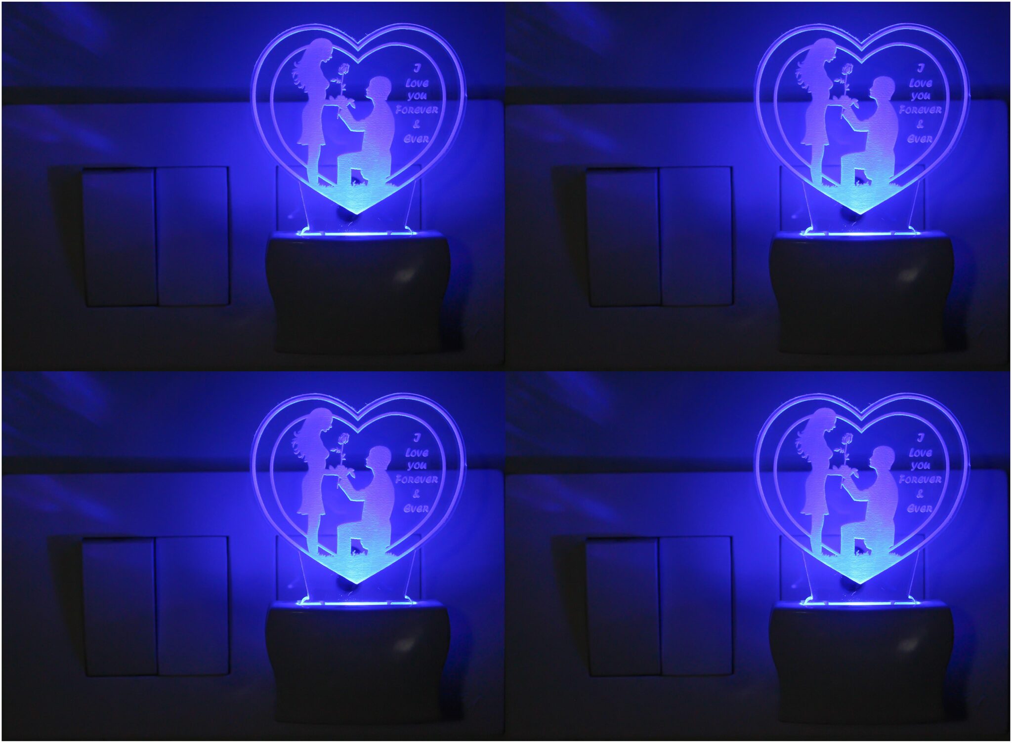 

Somil 3D Illusion Purposing Couple LED Night Lamp (Set of 4)