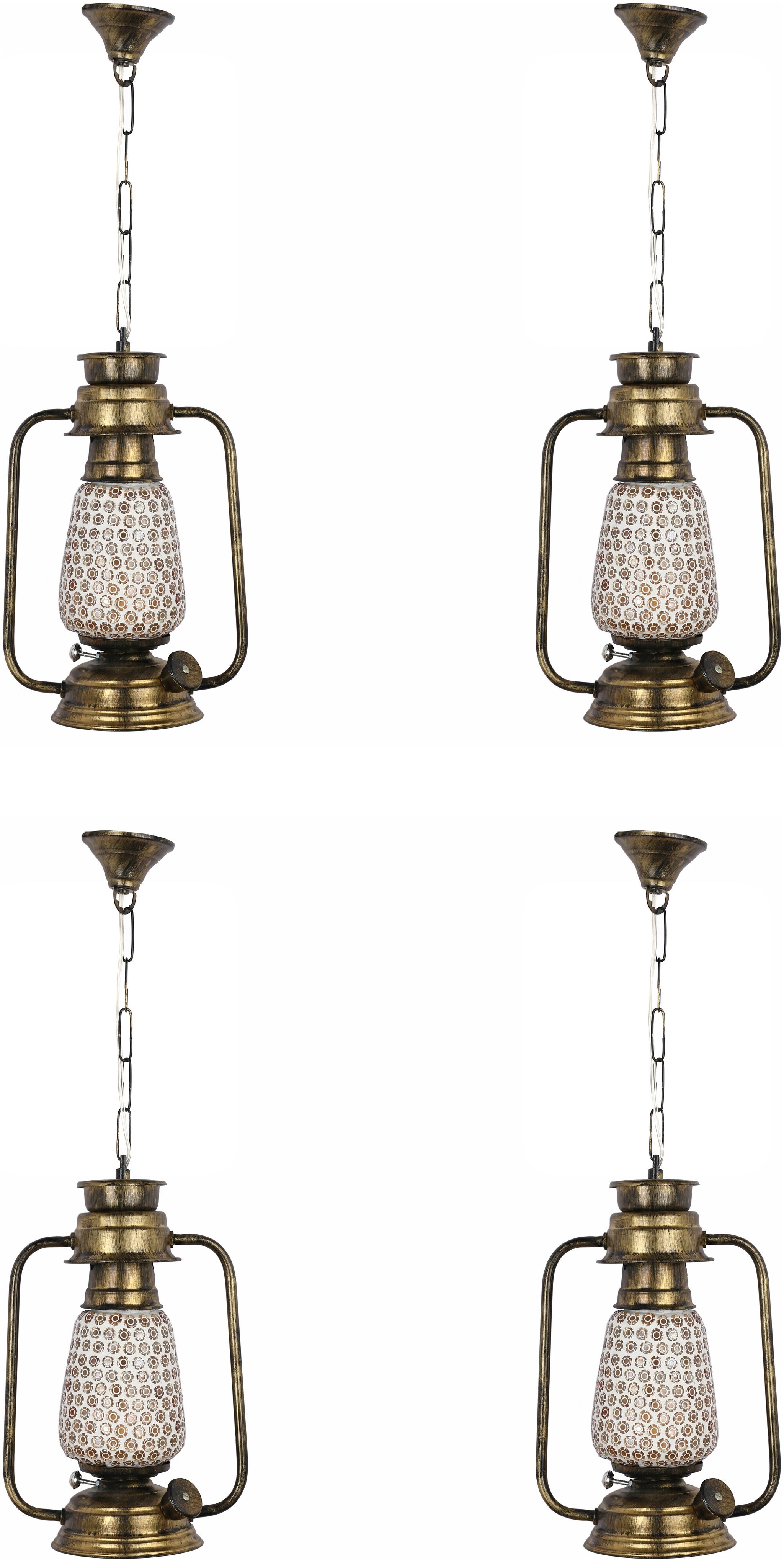 

Somil Antique Hanging Lantern Lamp With Colorful Glass