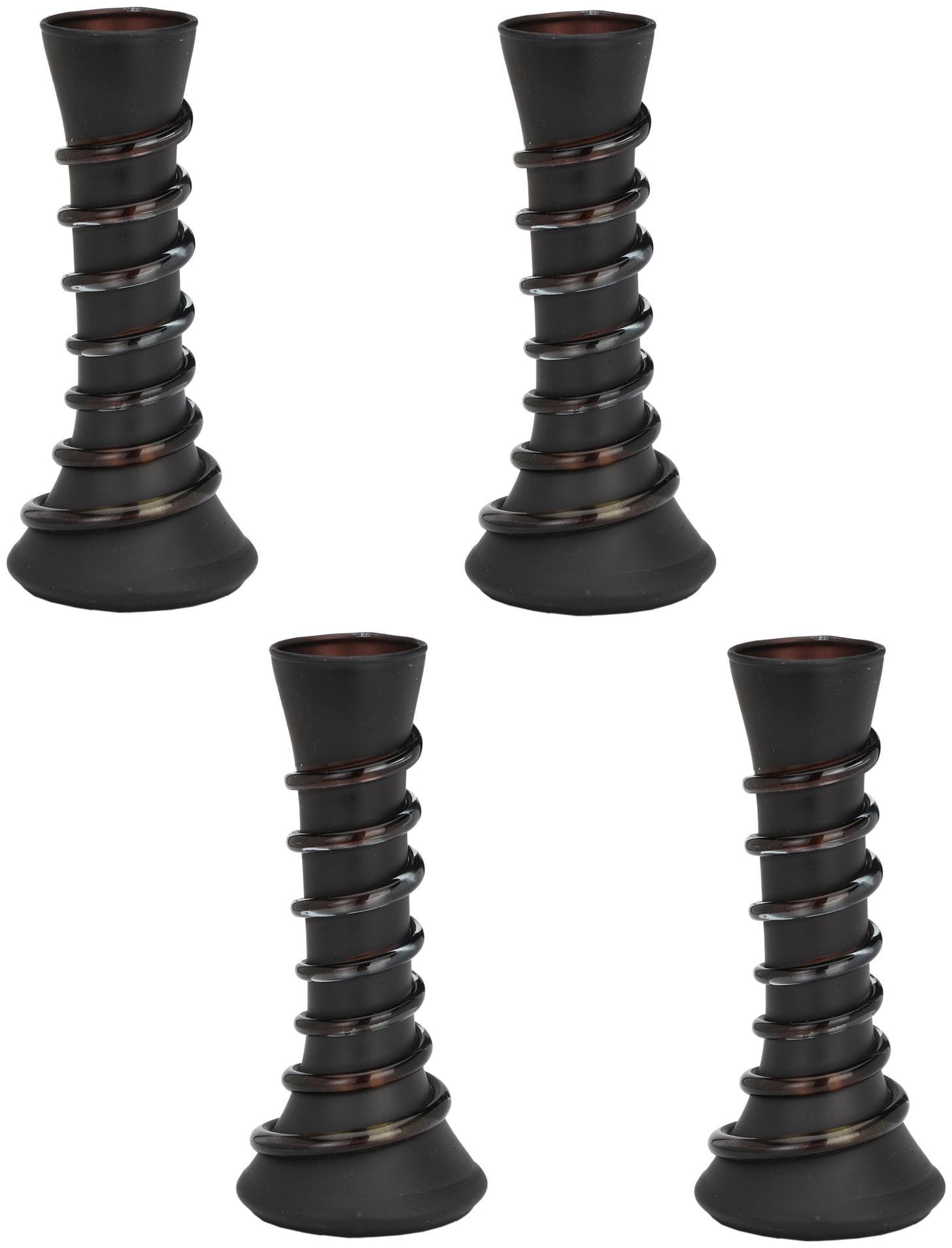 

Somil Black Glass Flower Vase Hand Decorative With New Stylish Shape(Set Of Four)-TP33