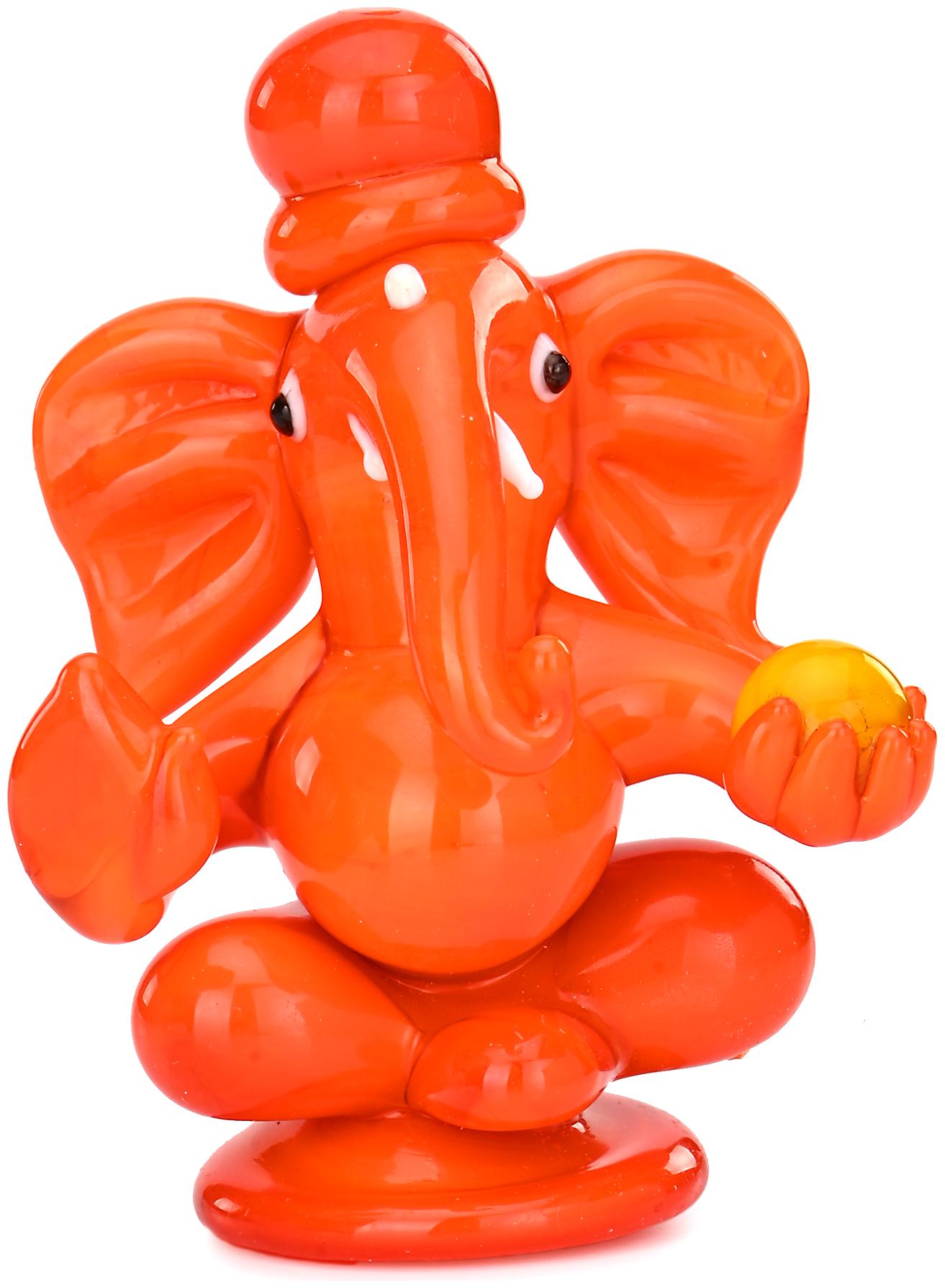 

Somil Blessing Statue Of Lord Ganesha With Modak (Laddu) Orange
