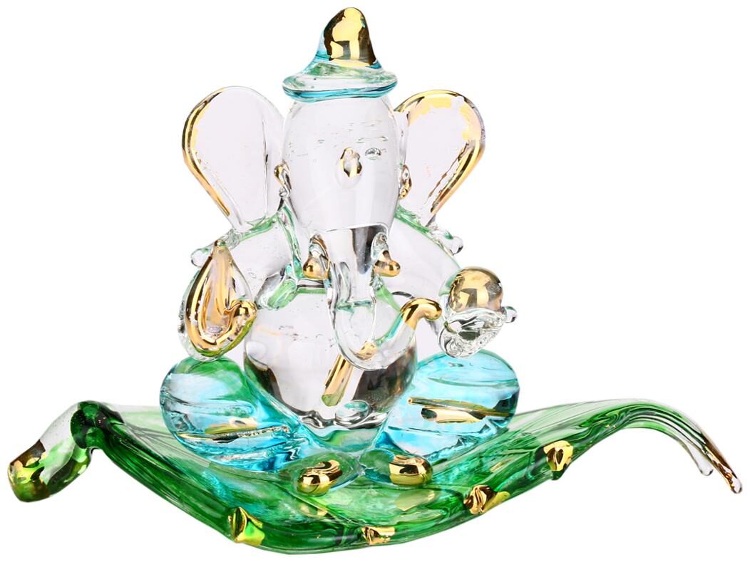 

Somil Blessing Ganesha Sitting On Green Leave