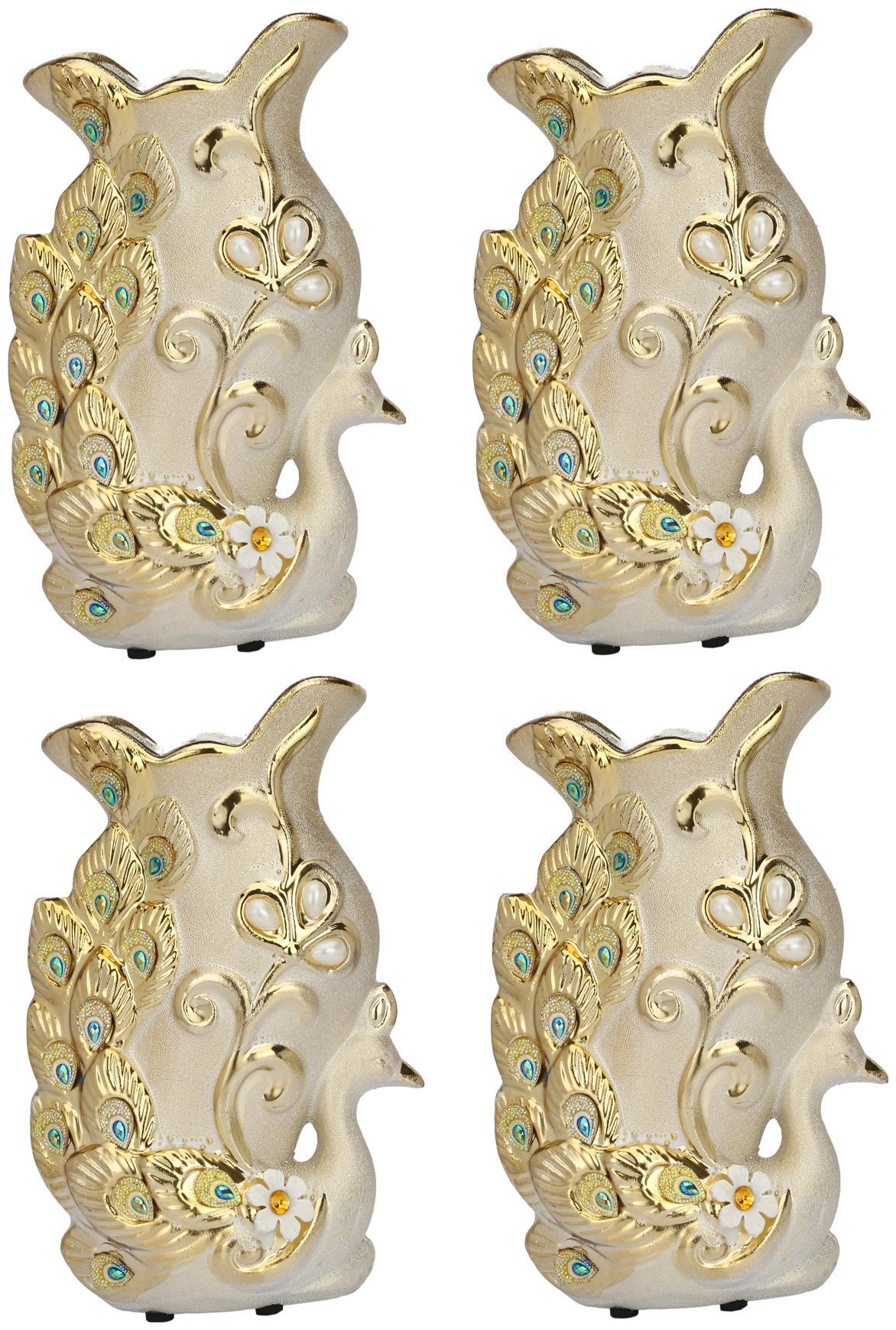 

Somil Ceramic Attracttive Golden Color Decorative Flower Pot In Stylish Shape(Set Of Four)-TP22