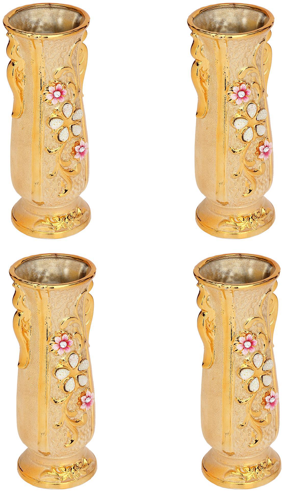 

Somil Ceramic Attracttive Golden Color Decorative Flower Pot In Stylish Shape(Set Of Four)-TP25