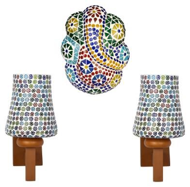 

Somil Colorful Designer Decorative Mosaic Wall Lamp s Combo Set For Concept Decoration light (With all Fitting And Fixtures)