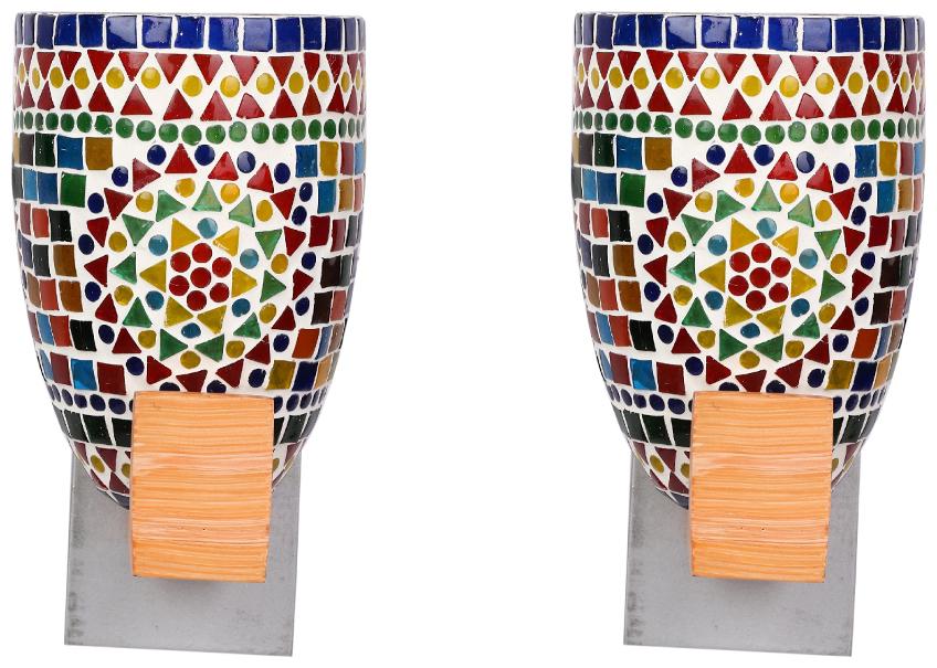 

Somil Colorful Decorative Mosaic Wall Lamp (Set Of 2)- BA35