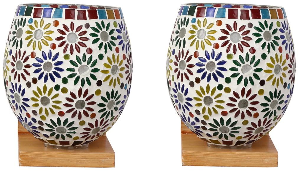 

Somil Colorful Decorative Mosaic Wall Lamp (Set Of 2)- BA2