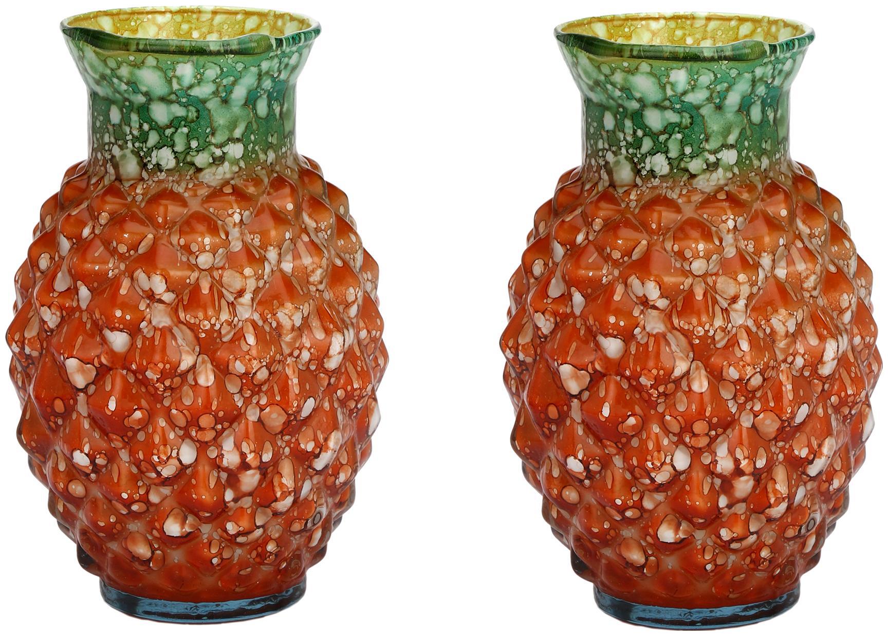 

Somil Colorful Glass Flower Vase Hand Decorative With New Stylish Shape(Set Of Two)-TP31