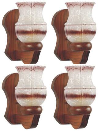 Somil Colorful Decorative Scone Glass Wall Lamp Light With Stylish Wooden Fitting