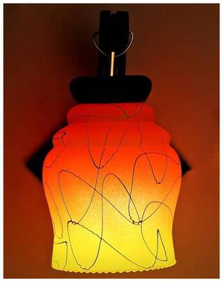Somil Colorful Decorative Scone Glass Wall Lamp Light With Stylish Wooden Fitting