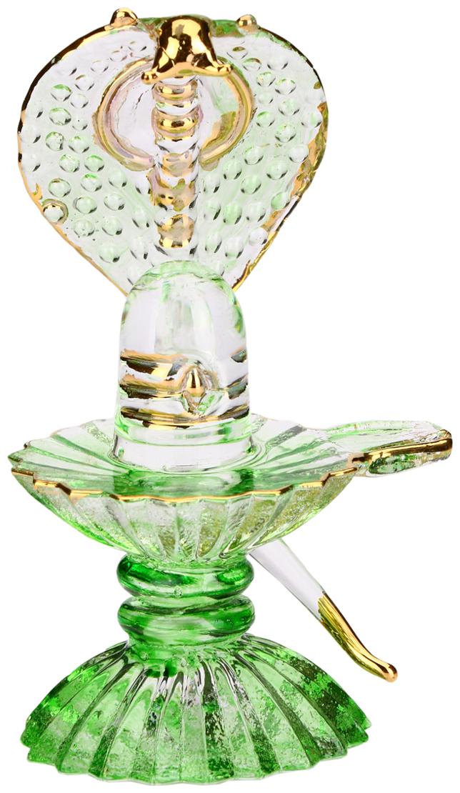 

Somil Crystal Green Shivling With Sheshnag