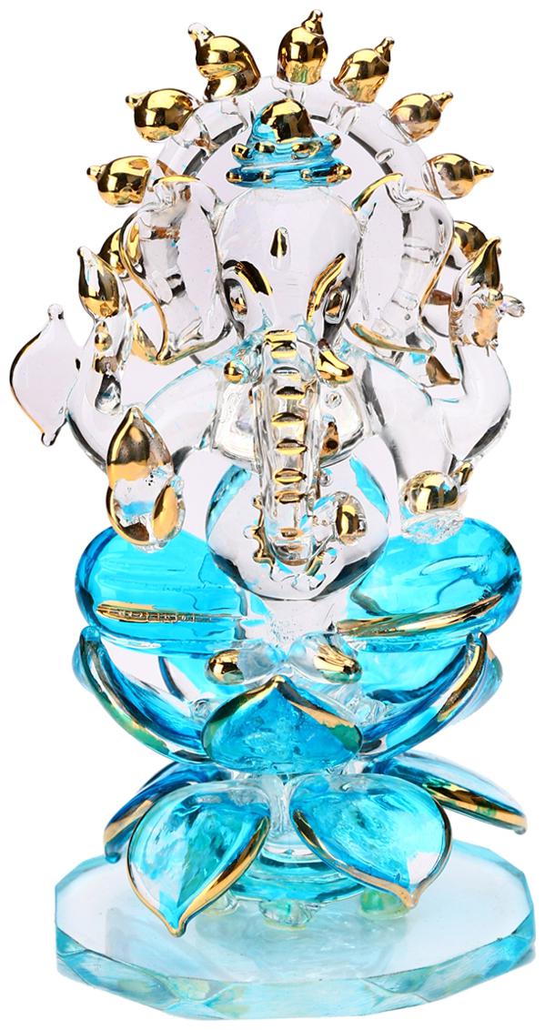 

Somil Crystal Holy Blue Ganesha Sitting On Lotus