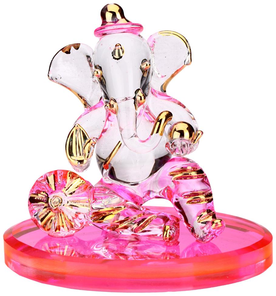 

Somil Crystal Blessing Relaxing Ganesha With Laddoo