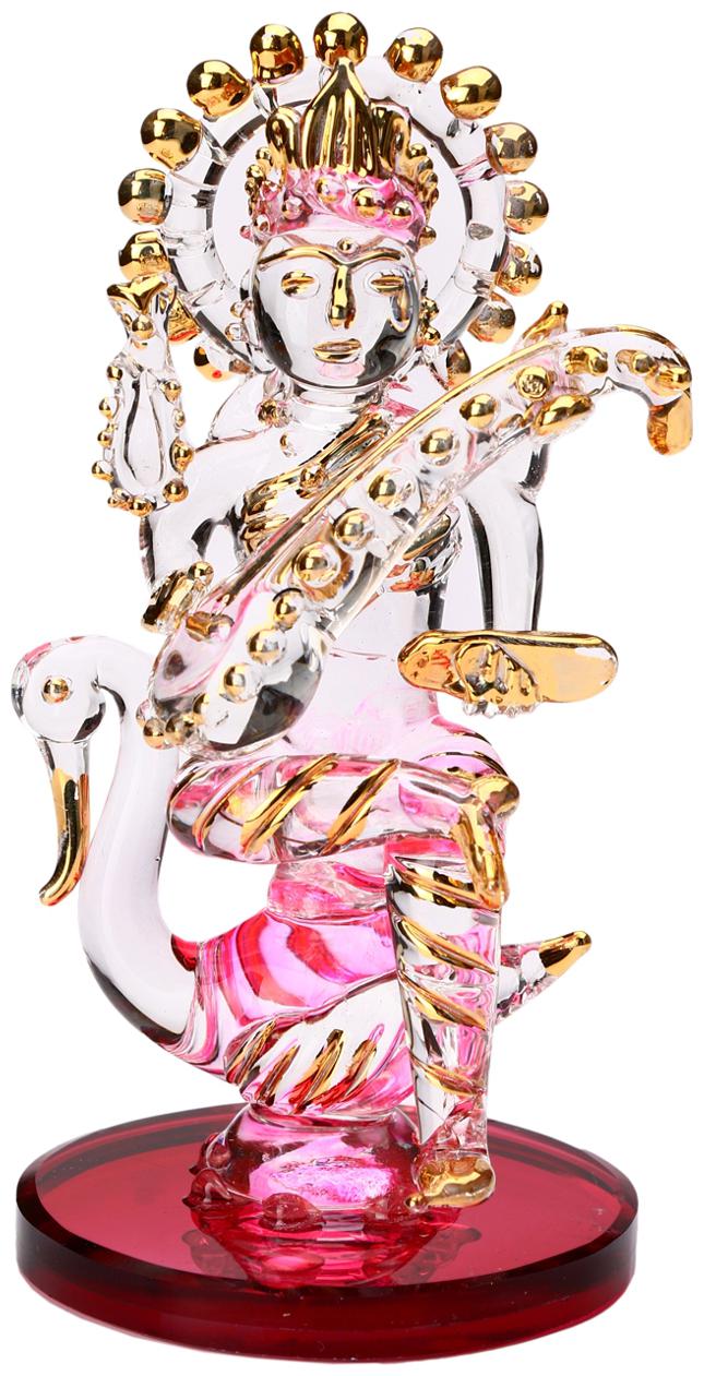 

Somil Crystal Swan Saraswati With Meena