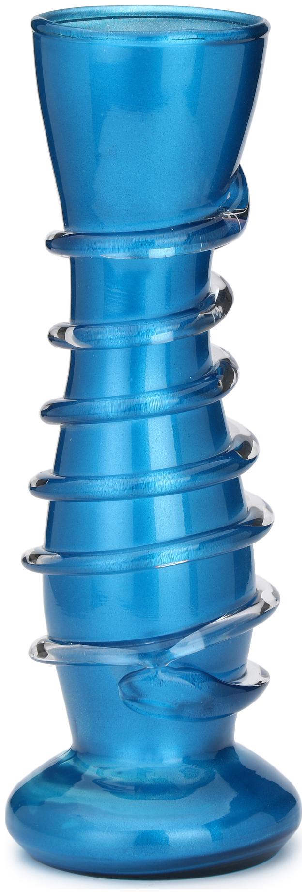 

Somil Desiger Blue Glass Flower Vase Hand Decorative With New Stylish -FP43