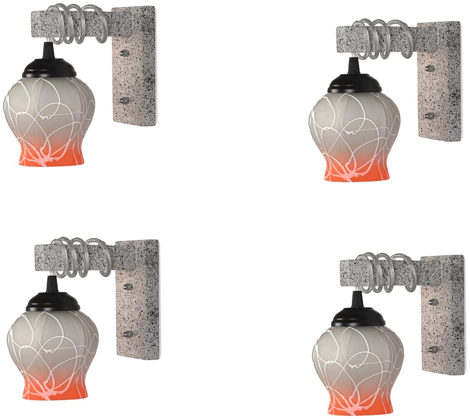 

Somil Designer Wood Pendant Wall Light Night Lamp Of Colorful Glass Shade ( Set Of 4)