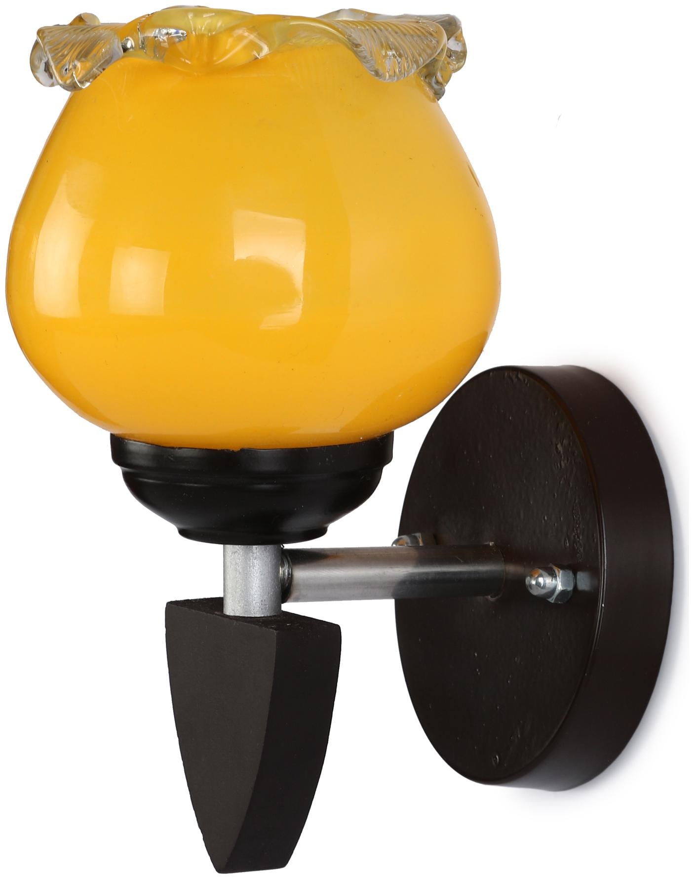 

Somil Designer LED Sconce Glass Wood Wall Lamp Light 7 Watt With Wall Fixture Round
