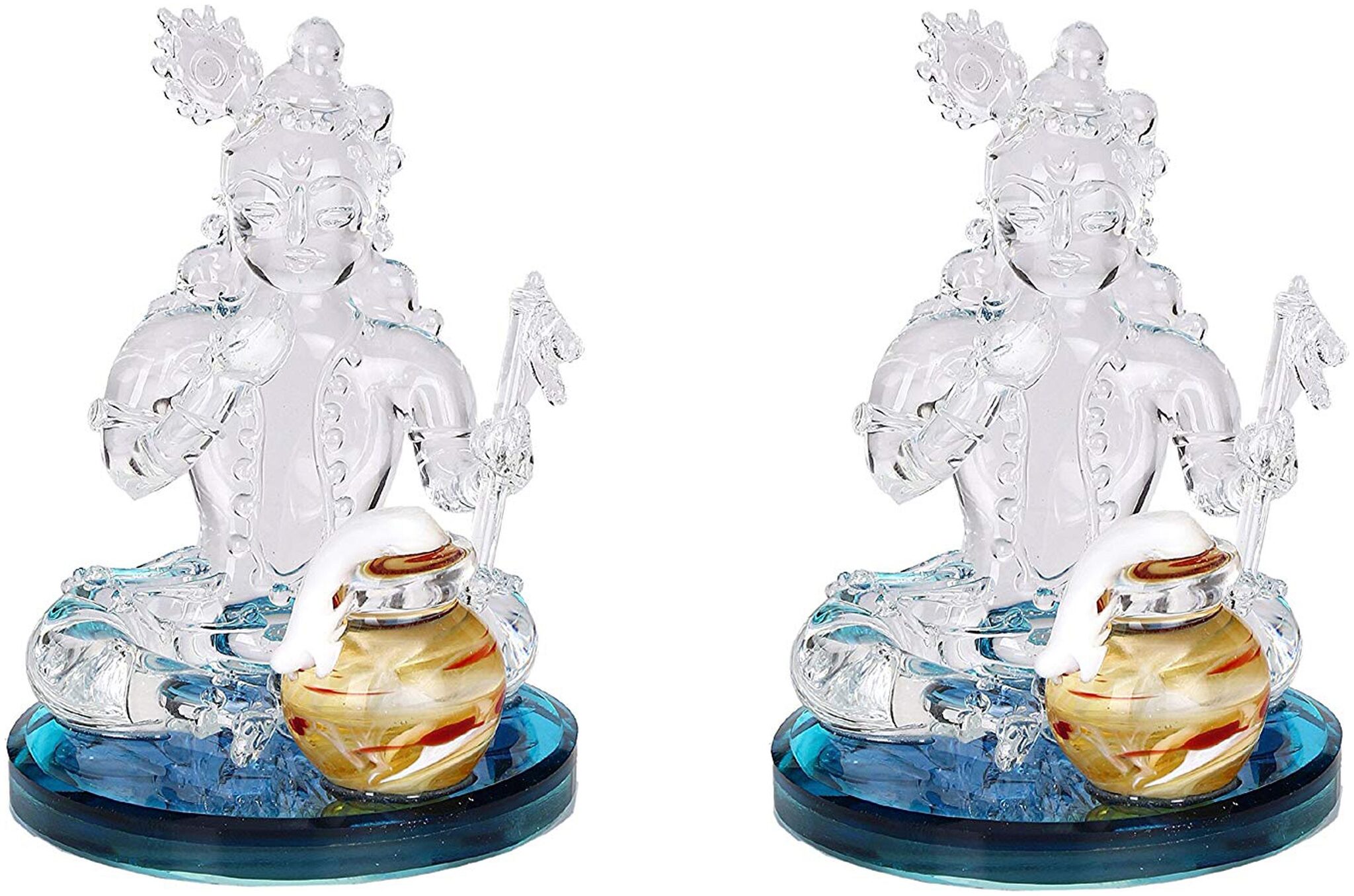 

Somil Designer Stylish Two Showpieces Crystal Glass