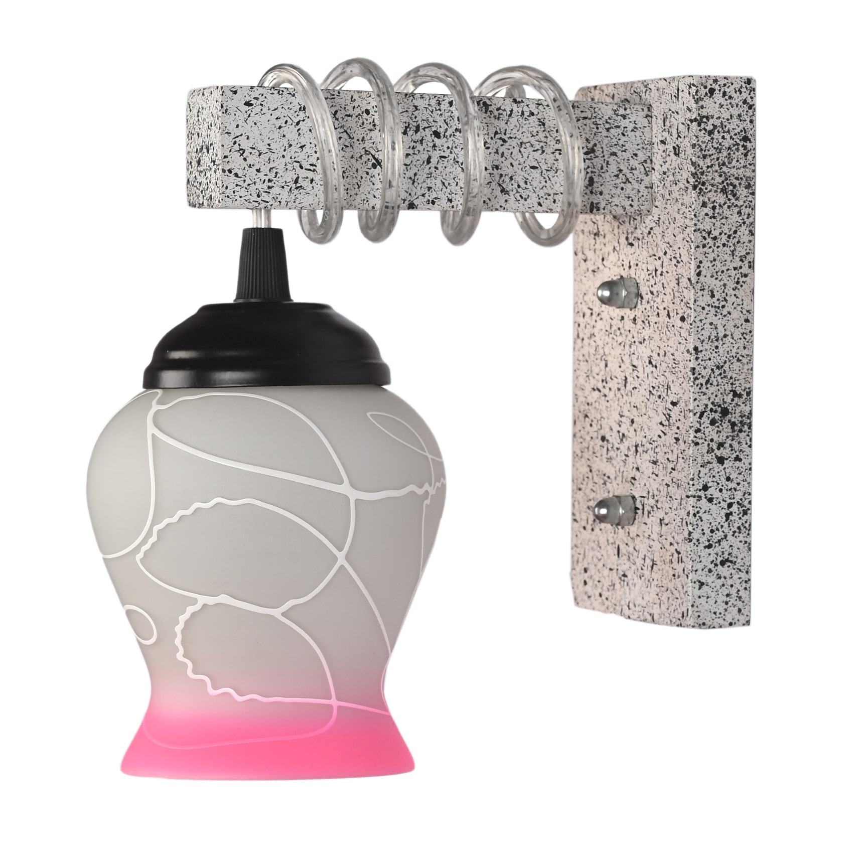 

Somil Designer Wood Pendant Glass Wall Light Night Lamp Light Of Colourful Glass Shade Compatible with LED