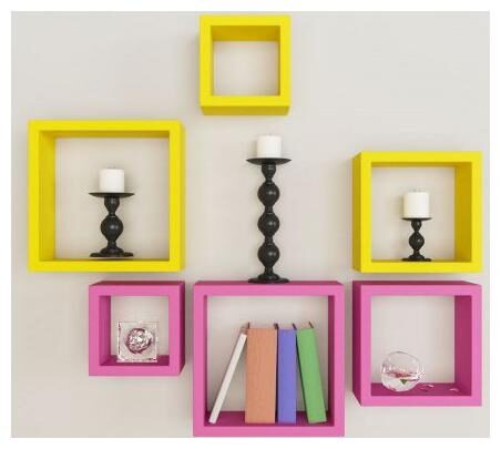

Somil Designer Decorative Useful Square Wall Shelf-WS06