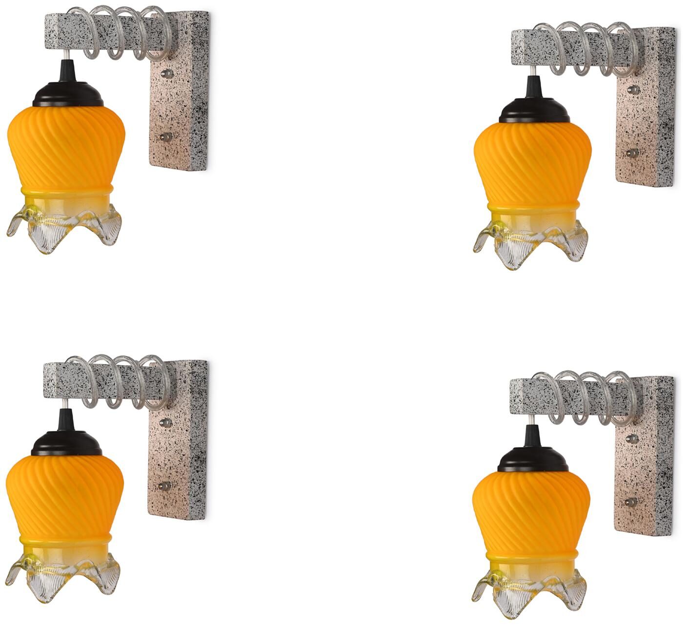 

Somil Designer Wood Pendant Wall Light Night Lamp Of Colorful Glass Shade ( Set Of 4)