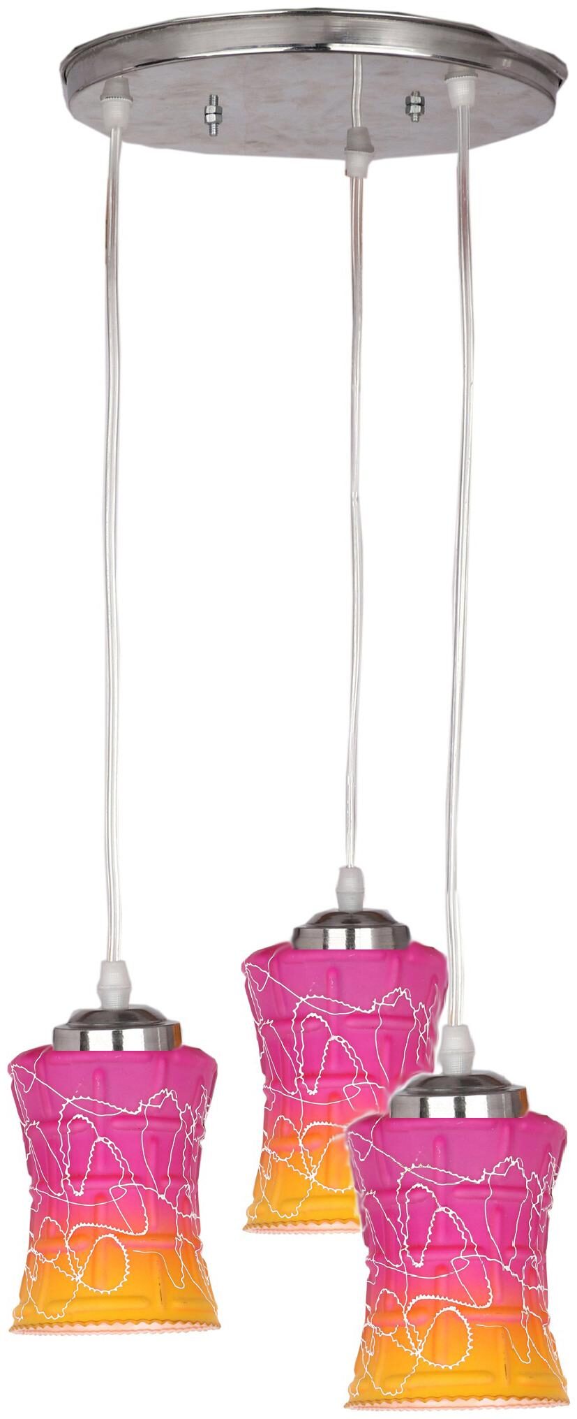 

Somil Designer Pendant Hanging Ceiling Lamp With Three Hanging Decorative Glass (Bulb Not Include)