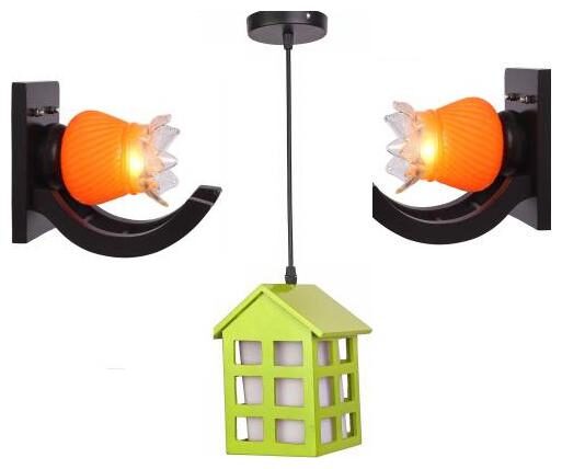 

Somil Designer combo Of 2 Wall Globe Lamp Light With 1 Hut Celiling Hanging Glass White